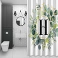 thumbnail image 4 of Letter H Shower Curtain for Bathroom Decor, Alphabet Green Eucalyptus Leaves Plant Simple Waterproof Fabric Shower Curtain, 36"x78" Set with 12 Hooks, 4 of 9