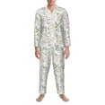 thumbnail image 3 of Fotbe Aerial Flora Pattern Long Sleeve Pajama Set for Men,Sleepwear Set,2-piece Loungewear Set,Soft PJs Comfy Nightwear with Pockets-Large, 3 of 7