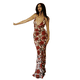 thumbnail image 1 of Vestido de Verano para Mujer con Escote en V Profundo y Estampado Floral Cruzado. Rojo S, 1 of 9