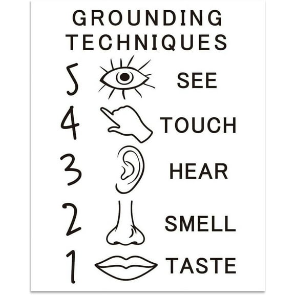 1 Pc Grounding Technique Mental Health Posters 5 Senses Therapy Office Decor Unframed Counseling Office Picture Prints