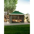 thumbnail image 3 of 12' x 12' Outdoor Gazebo, Heavy Duty Double Roof Patio Gazebo with Netting and Curtains, Outdoor Patio Canopy for Deck Backyard Garden Lawns, 3 of 9