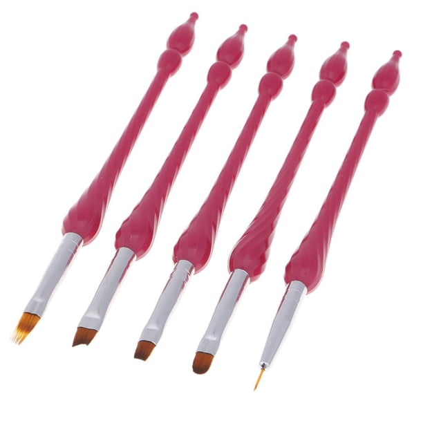 5 Piezas Cepillo de Uñas Shamjiam Pintura de Punteado Arte rojo