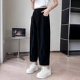 thumbnail image 5 of HAPIMO Girls Kids Drapey Wide Leg Pants Elastic Waist Elegant Trousers for Dressy Occasions Black 5 Years, 5 of 6