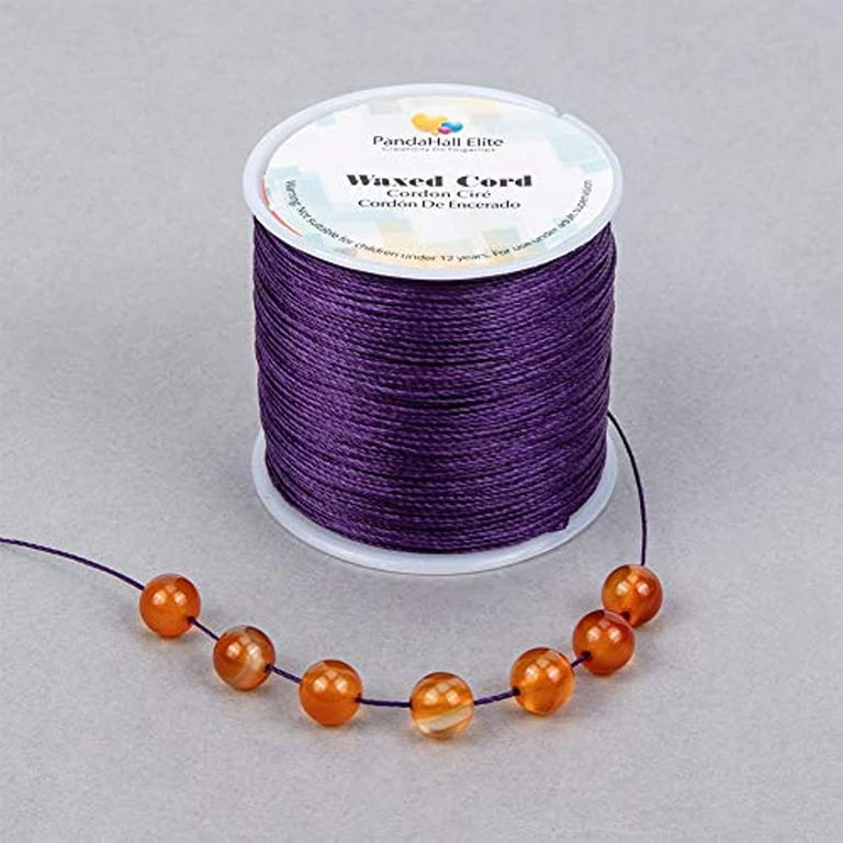 0.5mm Waxed Cord 116 Yards Waxed Polyester Cord Purple Waxed Thread Beading  String Waxed Craft String for Bracelet Necklace Jewelry Waist Beads Making  Crafting Beading Macrame 