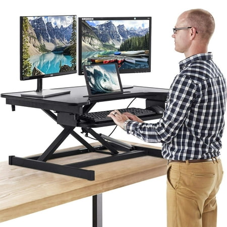 Fdw Adjustable Height 32 Inches Steel Standing Desk Coverter Stand