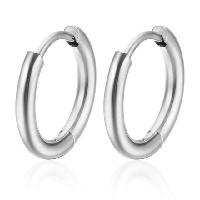 La hebilla de oreja de acero de titanio no se desvanece, joyería de hebilla de oreja de acero inoxidable redonda de temperamento simple