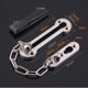 thumbnail image 3 of GOOHOCHY Cerradura de puerta corrediza de acero inoxidable, cadena de seguridad para hotel, oficina, armario, decorativa (plateada), 3 of 8
