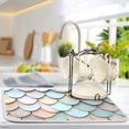 thumbnail image 5 of Yayeee Dish Drying Mat for Kitchen Counter 18"x24" Microfiber Absorbent Pad, Blue Shimmering Pattern, 5 of 7