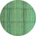 thumbnail image 1 of Ahgly Company Indoor Round Abstract Turquoise Blue Modern Area Rugs, 3' Round, 1 of 4