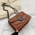 thumbnail image 3 of Bolso de hombro con cadena de piel sintética para mujer, tipo clutch, tarjetero, tipo bandolera marrón, 3 of 9