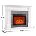 thumbnail image 5 of Duerer Electric Fireplace with Mantel, 44" Free Standing Fireplace Heater with Remote Control, Adjustable LED Flame, 1400W, White, 5 of 6