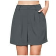 thumbnail image 3 of Shorts for Women 2026 Summer Elastic High Waist Wide Leg Tailored Dressy Casual Office Work Shorts with Pockets, 3 of 10