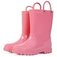 thumbnail image 2 of Kushyshoo Little Big Kids Rain Boots Boys Girls Rose Red Solid Boots Size 5, 2 of 7