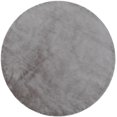 thumbnail image 4 of Well Woven | Faux Rabbit Fur Shag Grey | Super Soft | Mat Area Rug 3' Round, 4 of 8