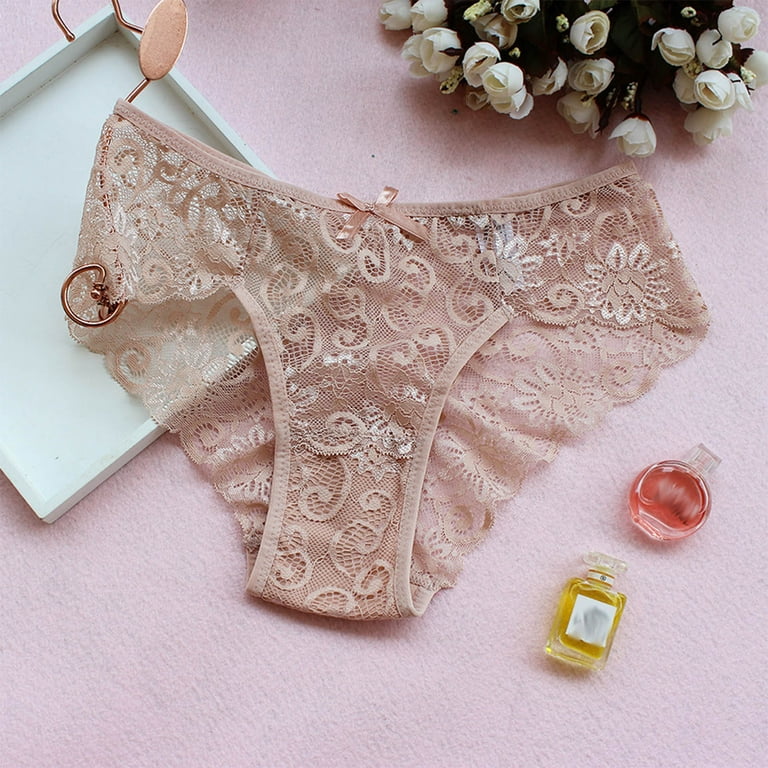 Efsteb Lace Underwear for Women Ropa Interior Mujer G Thong Low Waist  Briefs Lingerie Breathable Underwear Transparent Ladies Lace Hollow Out