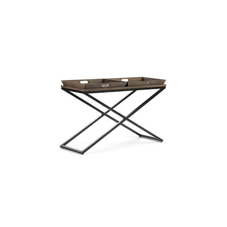 50" Console Table - Distressed Natural Elm Wood & Metal - Living Room, Entryway, Bedroom