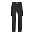 thumbnail image 4 of JAJAHO Cargo Pants Mens Joggers Utility Multiple Pockets Drawstring Waist Comfortable Daily Wear Trousers Climbing Fishing Ankle-Tied Classic Trousers, 4 of 6