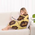 thumbnail image 4 of Yellow and Brown Of Leopard Print Blanket Hoodies for Kids 6-13YR Oversize Wearable Blanket Hoodies for Boys Girls Teens, 4 of 7