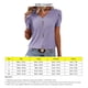 thumbnail image 5 of Camiseta con cuello en V para mujer, mangas cortas de pétalos, botón frontal, blusas sueltas informales, color morado lavanda S, 5 of 5