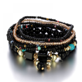 thumbnail image 1 of 1 PCS Bohème Empilable Bracelets de Perles, Femmes Stretch Multicouche Cristal Perled Chance Protection Mauvais Oeil Ensemble, 1 of 1