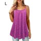 thumbnail image 1 of Qarigey Camiseta sin mangas con tirantes de verano con estampado suelto para mujer Camisetas sin mangas Violeta L, 1 of 4