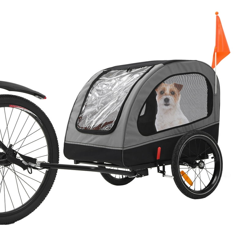 MOJAY Dog Bike Trailer for Small and Medium Pets Under 88 lbs, Grey