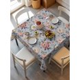 thumbnail image 2 of Vintage Spring Floral Suqare Tablecloth - 60 x 60 Inch, Farmhouse Flowers Blue Vintage Waterproof & StainResistant Tablecloth, Washable Oil-proof Table Cover for Dining/Party/Wedding/Camping/Buffet, 2 of 9