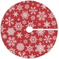 thumbnail image 1 of FMSHPON Snowflake Santa Xmas Tree Xmas Christmas Tree Skirt Stand Mat for Holiday Party Decoration Indoor Outdoor 36 inches, 1 of 6