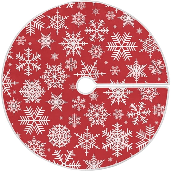 FMSHPON Snowflake Santa Xmas Tree Xmas Christmas Tree Skirt Stand Mat for Holiday Party Decoration Indoor Outdoor 36 inches