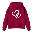 thumbnail image 4 of XAOFW Kids Hoodies Girls Boys Cute Love Heart Printing Sweatshirts Long Sleeve Hood Loose Leisure Holiday Vacation Outerwear Coats, 4 of 4