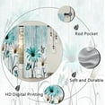thumbnail image 4 of Teal Blue Farmhouse Floral Kitchen Curtains 27.5W X 39L Inch 2 Panels Rod Pocket Rustic Flower Vintage Country Turquoise Daisy Retro Small Short Cafe Tier Drapes Wooden Bathroom Home Decor, 4 of 6