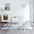 thumbnail image 2 of Modern 51 inch Transparent Dining Table and 4 Dining Chairs Set for Living Room Study Room, 4 Dining Chairs and a Transparent Dining Table Set (backrest Hollow Out Black Chairs with Table,White), 2 of 11