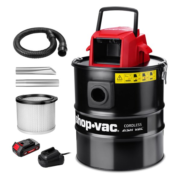 Shop-Vac Aspirateur à Cendres de 5 Gallons, Puissance de Crête de 9,0 Kpa, Aspirateur Sans Fil avec Fonction Soufflage, Aspirateur à Cendres avec Filtre HEPA pour Cuisinières à Granules, Foyers, Poêles à Bois et Grils BBQ