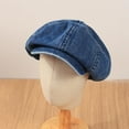 thumbnail image 4 of Womens Ladies 8 Panel Newsboy Flat Caps Cabbie Peaked Driving Hat , Blue, 4 of 8