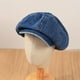 thumbnail image 4 of Gorra vaquera estilo vendedor de periódicos, estilo vintage, suave, de 8 paneles, para mujer y niña, plana, color azul., 4 of 8
