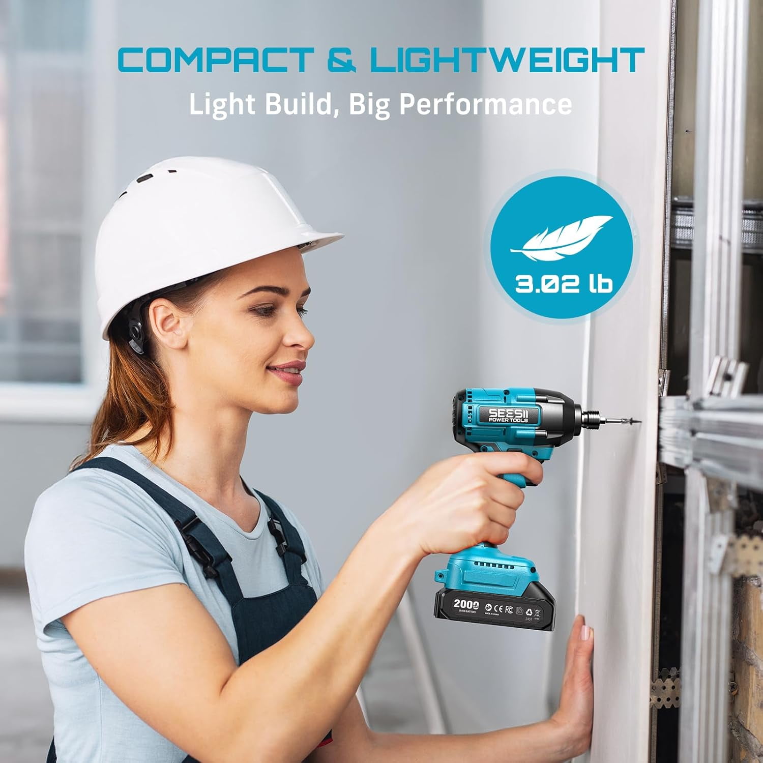 SEESII Cordless Impact Driver Kit, 21V Max Torque 1590 In-lbs(180 N.m) Impact Driver Set with Two 2.0 Ah Batteries, 1/4" Hex Chuck Power Impact Driver w/ 20 Pcs Drill Bits, 0-2500 RPM Variable Speed
