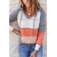 thumbnail image 3 of ABPHQTO Sudadera con capucha de mujer Beach Bonfire de punto gris, 3 of 4