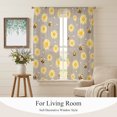 thumbnail image 4 of Cute Bees Sunflowers Sheer Curtains 63 Inch Length 2 Panels Set, Yellow Floral Grey Farmhouse Voile Window Treatment Rod Pocket Curtains Sheers Drapes for Bedroom/Living Room/Kitchen 52x"63"x2, 4 of 8
