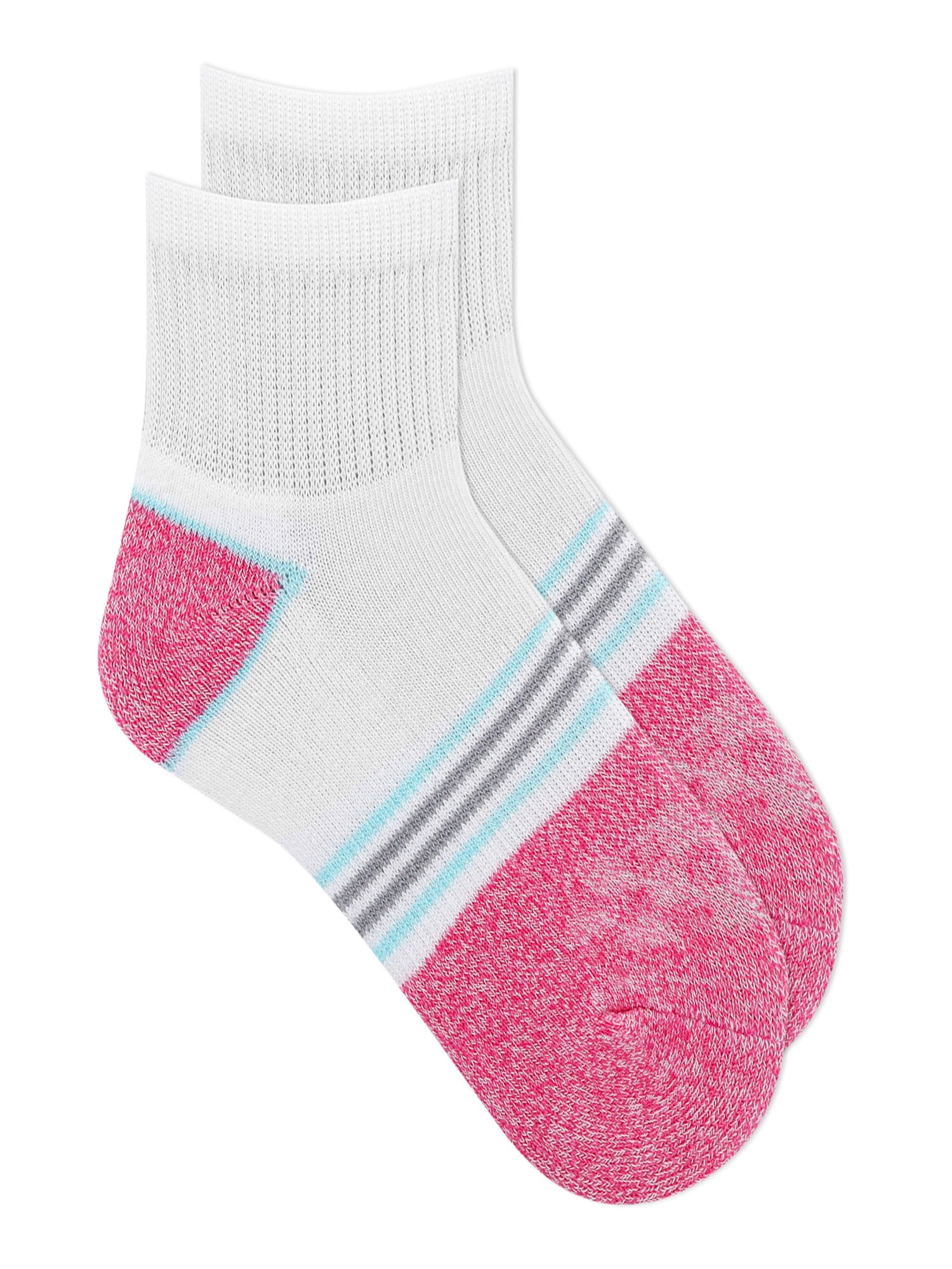 Athletic Works Girls’ Cushioned Comfort Ankle Socks, 10 Pack, Sizes S-L