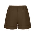 thumbnail image 5 of Hurxie Mens 5 Inch Linen Shorts - Casual Elastic Waist Drawstring Summer Beach Shorts with Pocket Coffee,4XL, 5 of 7