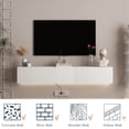 thumbnail image 4 of Aukfa Modern Floating TV Stand for TVs up to 70" W/LED Light & Power Outlet,Wall Mounted,white, 4 of 8