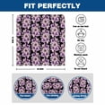 thumbnail image 6 of Spring Floral Chair Covers Set of 8 Watercolor Pink Purple Flowers Farmhouse Black Chair Back Covers Stretch Removable Washable Slipcovers Protector for Dining Room Kitchen Party Decor, 6 of 9