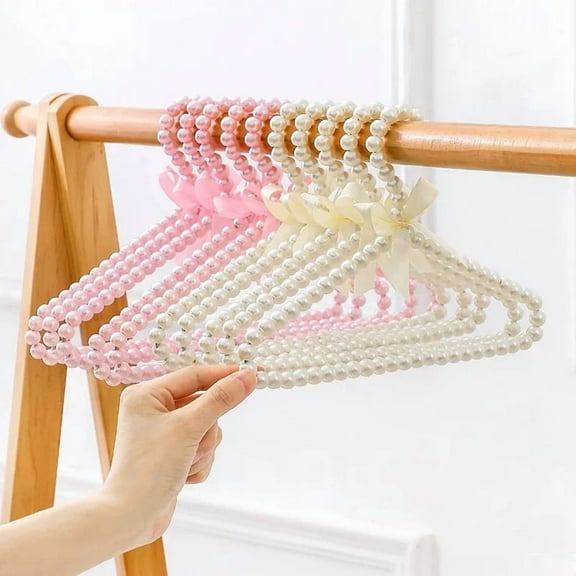 Hwoehyo Pearl Plastic Pet Clothes Hangers,  1Pc, off-white, 20CM
