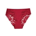 thumbnail image 2 of Cheeky Underwear for Women Fashion Women's Lace Solid Stretch Panties High Waist Underpants Panties Briefs Womens Briefs Underwear Red L, 2 of 7