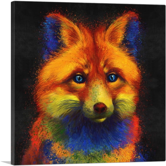 ARTCANVAS Red Fox Animal Canvas Art Print - Size: 12" x 12" (1.50" Deep)