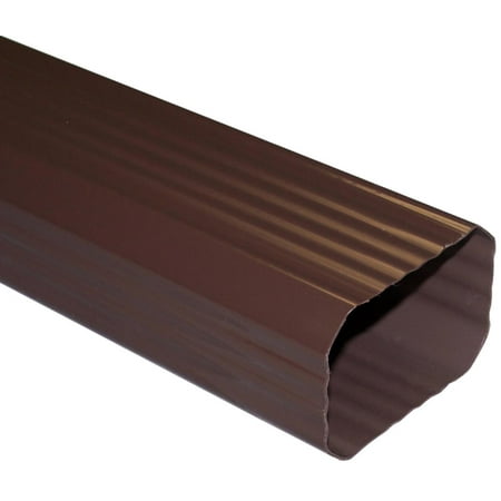 Duraspout AB200 Downspout, 10 ft L X 3 in W X 2 in, Brown Vinyl