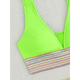 thumbnail image 5 of Bikini de Dos Piezas para Mujer, Cintura Alta, Cuello Halter, Traje de Baño, Verde Fluorescente, Talla S, 5 of 7