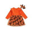 thumbnail image 3 of goowrom Halloween Little Girls Outfit, Printing Mesh Splicing Princess Dress, 3 of 6