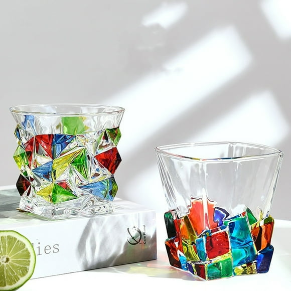 Vaso para beber, vaso para whisky Vasos de whisky de cristal pintado Cristalería elaborada por expertos