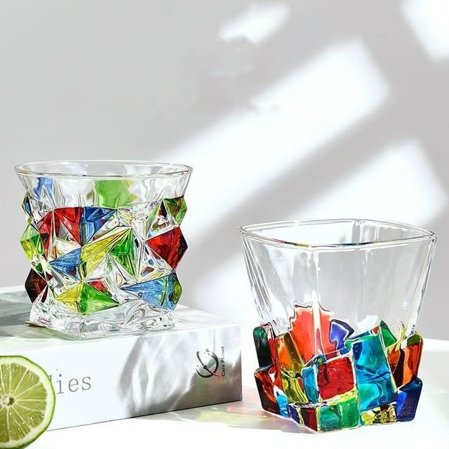 Vaso para beber, vaso para whisky Vasos de whisky de cristal pintado Cristalería elaborada por expertos